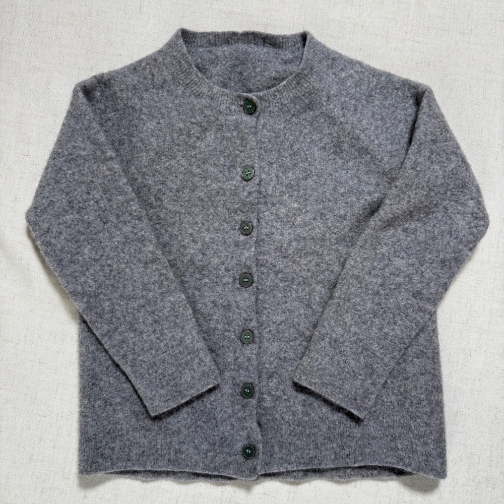Fure Wool Kids 100% Wool Crew Neck Raglan Cardigan Sweater US 6/7 Age 5-7 Small